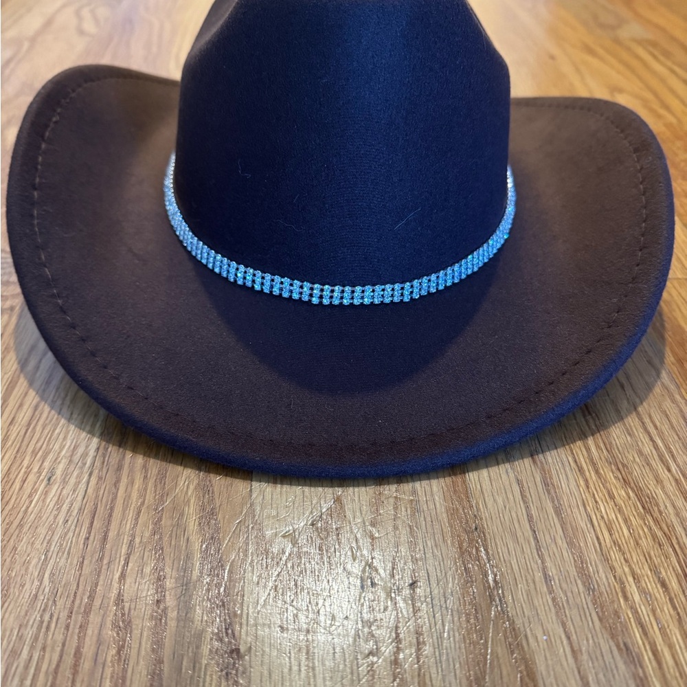 Brown Cowboy Hat with Rhinestone Band
